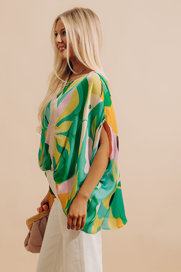 Shades Of Paradise Caftan Top in Green