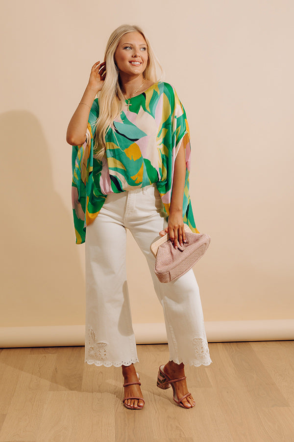 Shades Of Paradise Caftan Top in Green