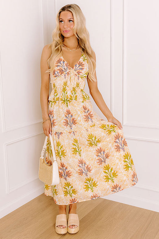 Sunshine And Sorbet Floral Smocked Tank