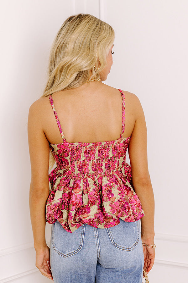 Cocktail Social Jacquard Peplum Top