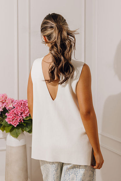 Effortlessly You Knit Top in Cream