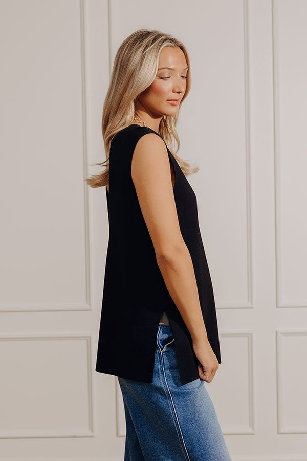 Effortlessly You Knit Top in Black