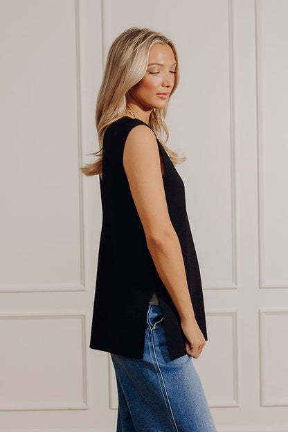 Effortlessly You Knit Top in Black
