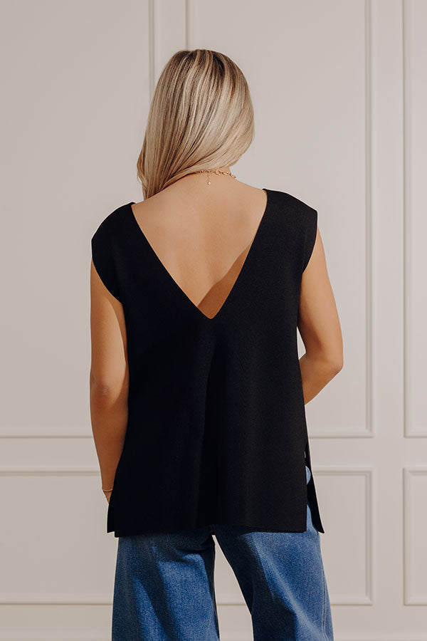 Effortlessly You Knit Top in Black