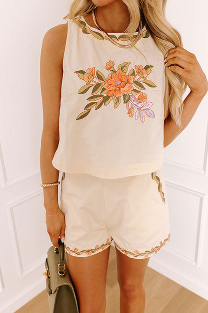 Villa Garden Embroidered Top
