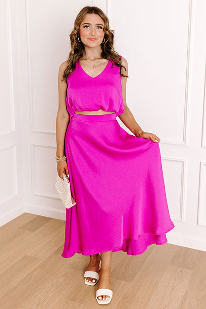 Skyline Chic High Waist Midi Skirt