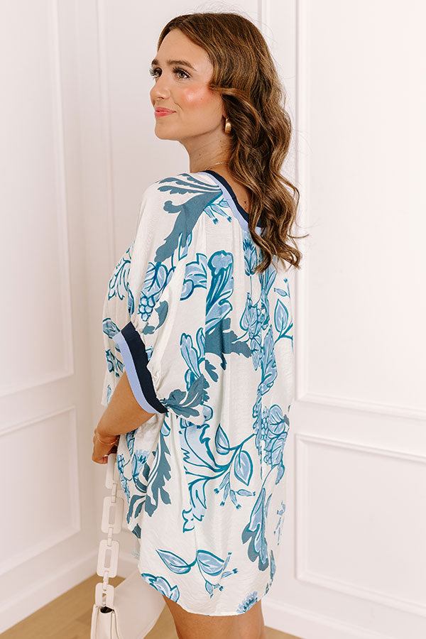 Veranda Views Floral Top in Blue
