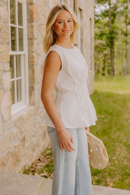 Mimosa Sipping Pleated Top