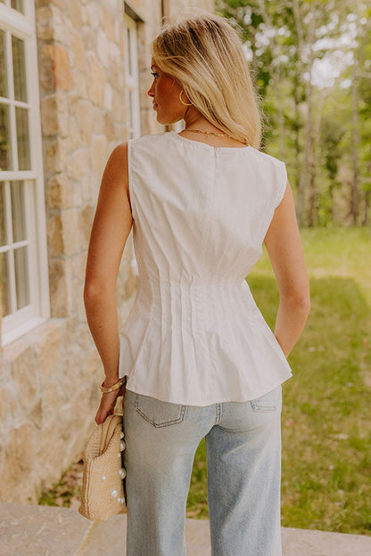 Mimosa Sipping Pleated Top