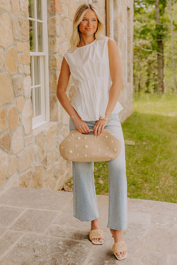 Mimosa Sipping Pleated Top