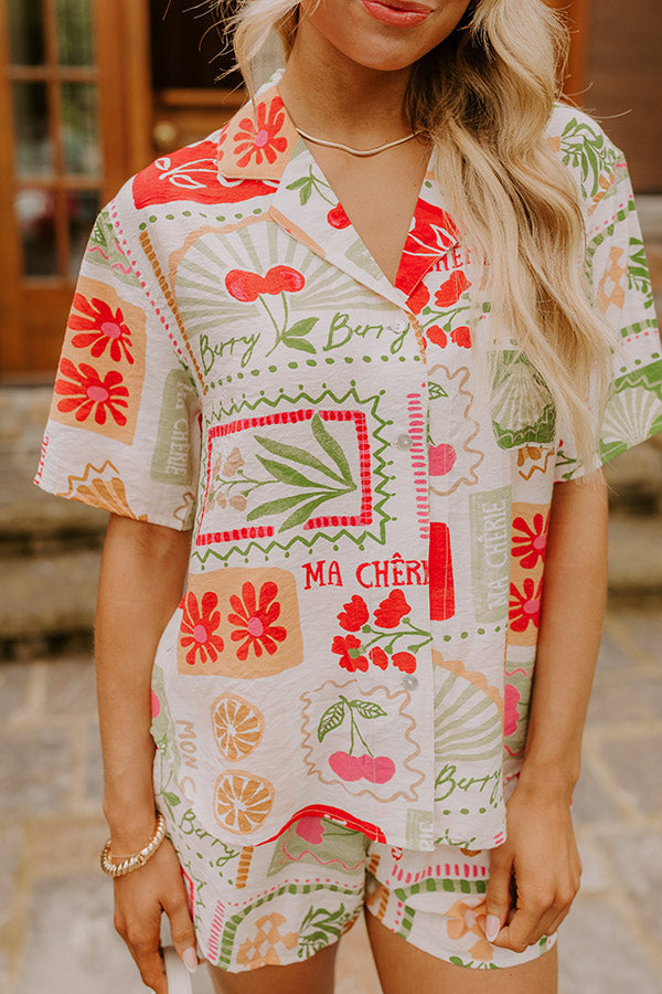 Ma Cherie Button Up Top