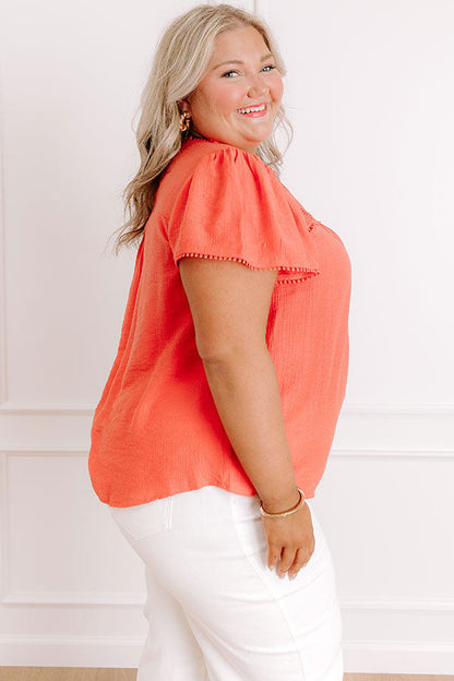 Easy Going Lace Top in Coral Curves
