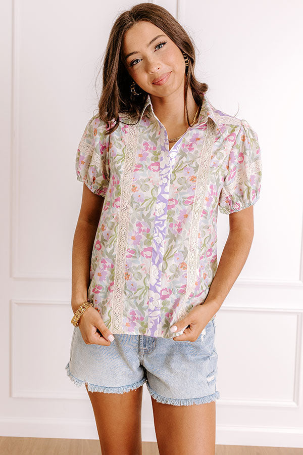 Sunday Brunch Floral Button Up