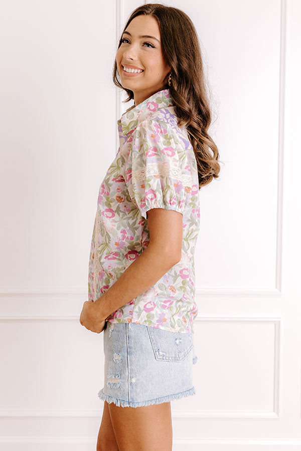 Sunday Brunch Floral Button Up