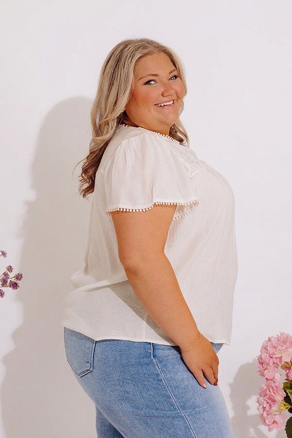 Easy Going Lace Top in Cream Curves