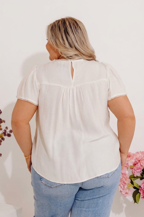 Easy Going Lace Top in Cream Curves
