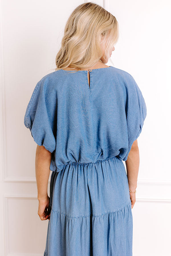 Small Town Cutie Chambray Bubble Top