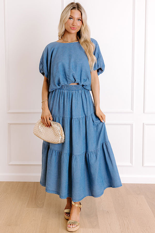 Small Town Cutie Chambray Bubble Top