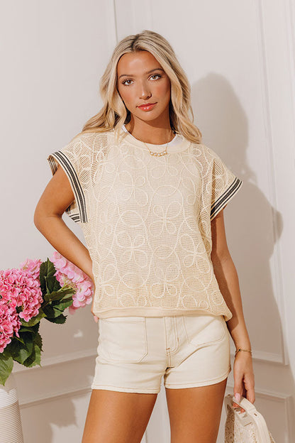 Sicily Bound Knit Mesh Top