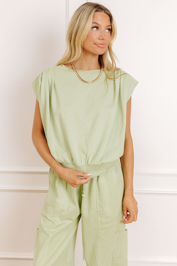 The Chill Edit Top in Sage