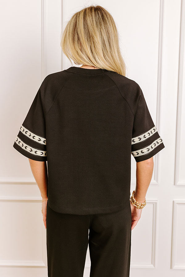 Villa Brunch Shift Top in Black