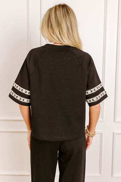 Villa Brunch Shift Top in Black