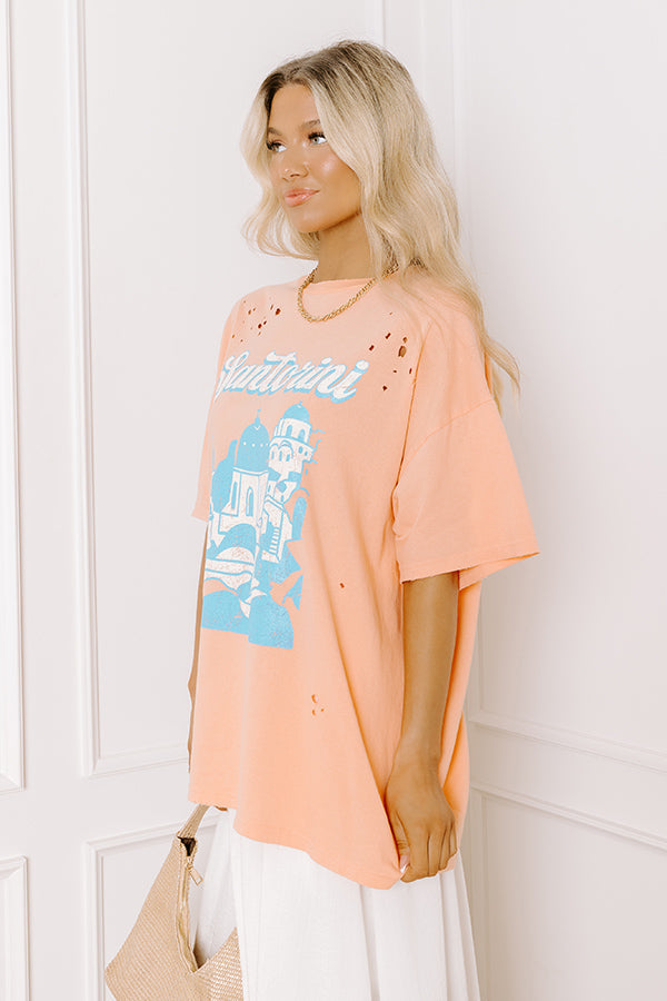 Santorini Distressed Oversized Tee
