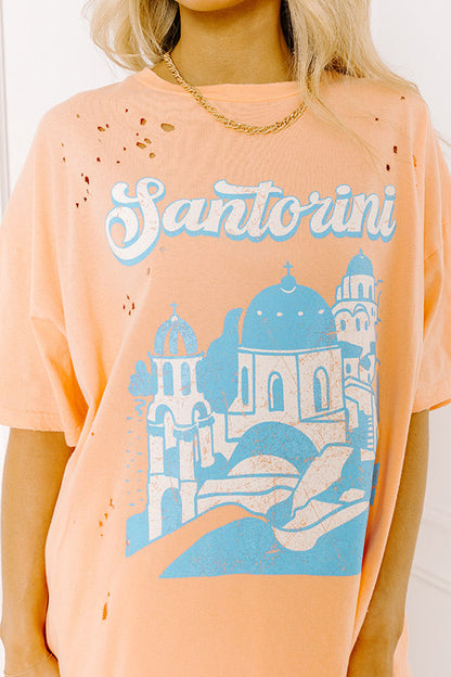 Santorini Distressed Oversized Tee