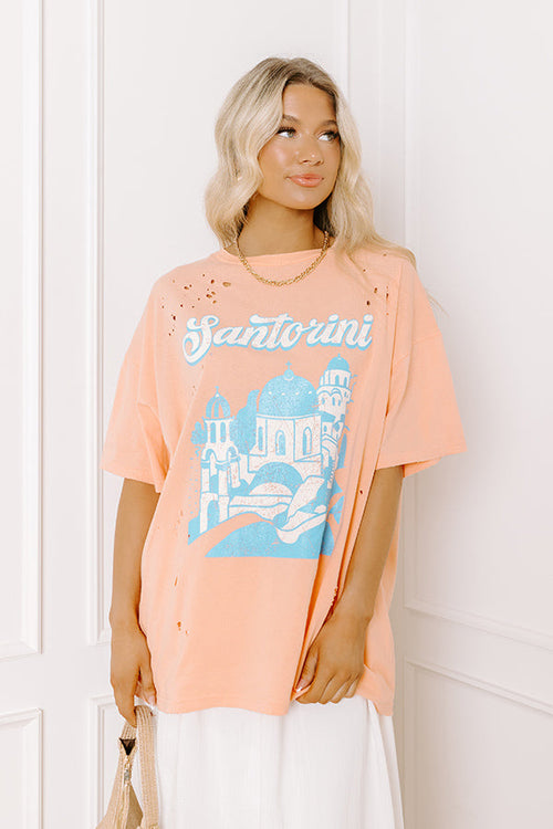 Santorini Distressed Oversized Tee