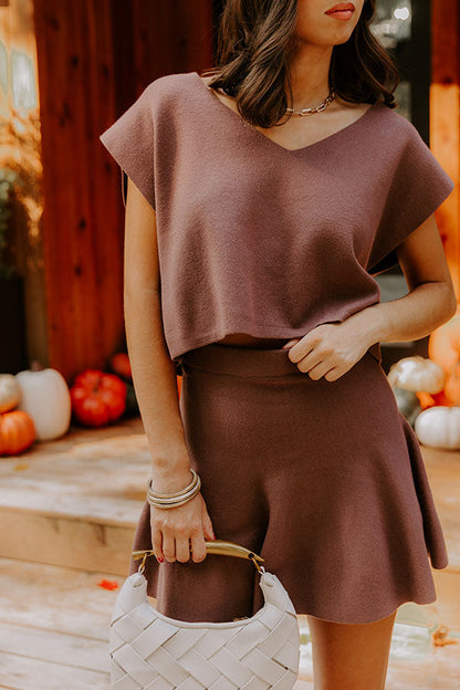 Chic A La Mode Knit Top in Mocha