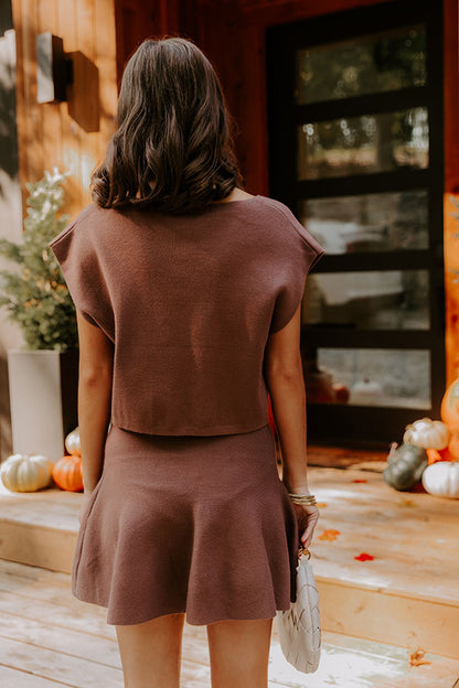 Chic A La Mode Knit Top in Mocha