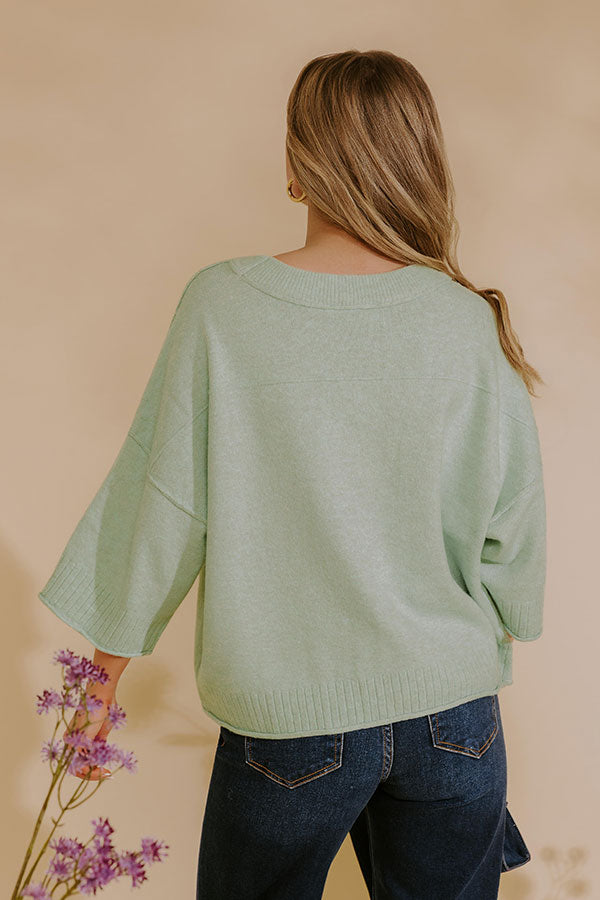 Daydream Knit Sweater Top in Mint