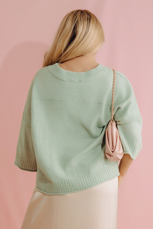 Daydream Knit Sweater Top in Mint