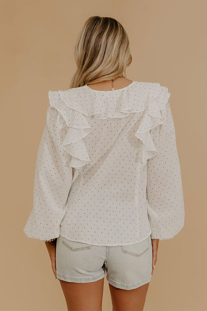 Spotted Around Town Ruffle Top