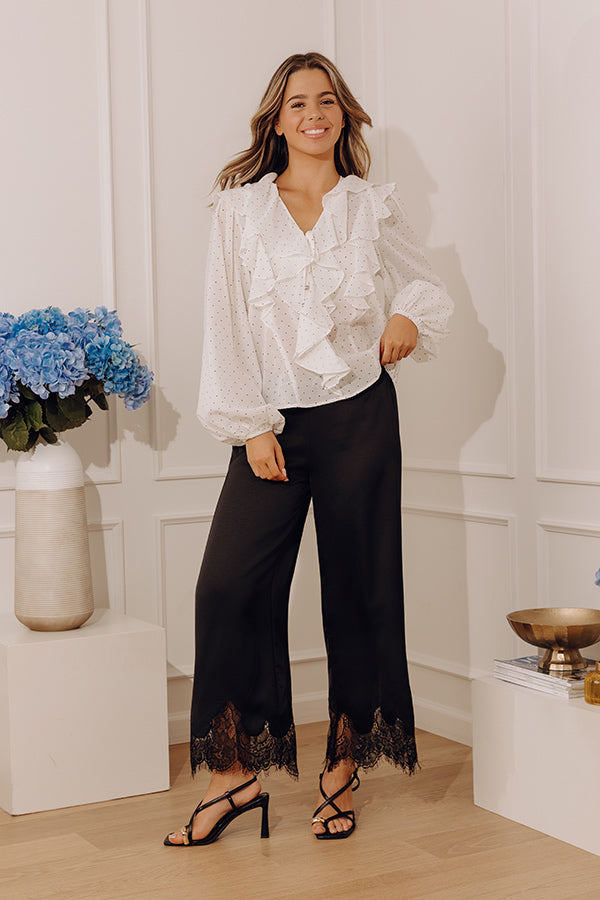 Spotted Around Town Ruffle Top