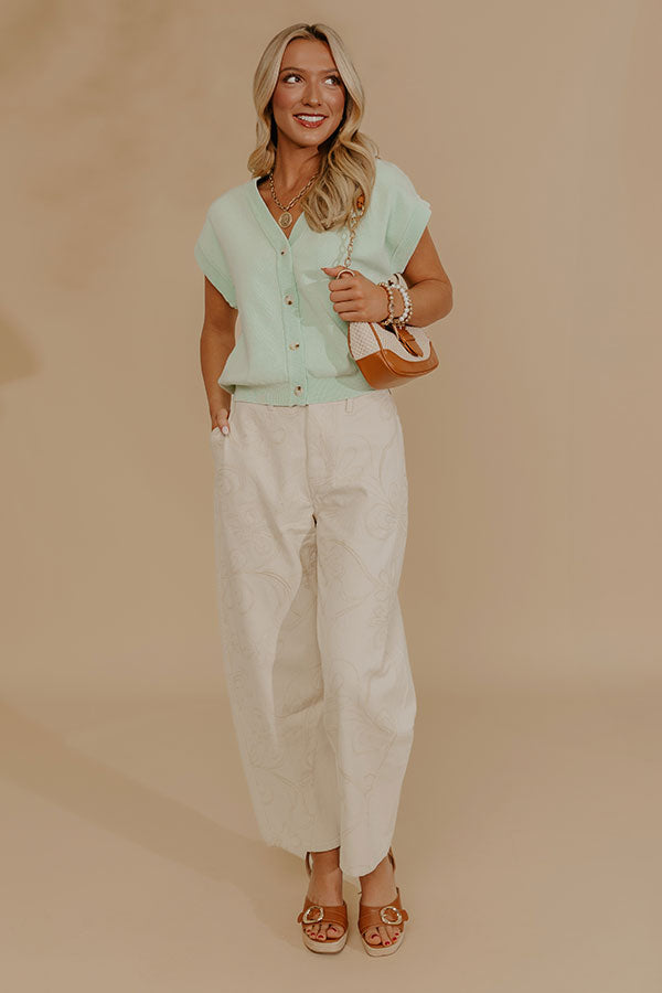 Spring Whisper Knit Top in Mint