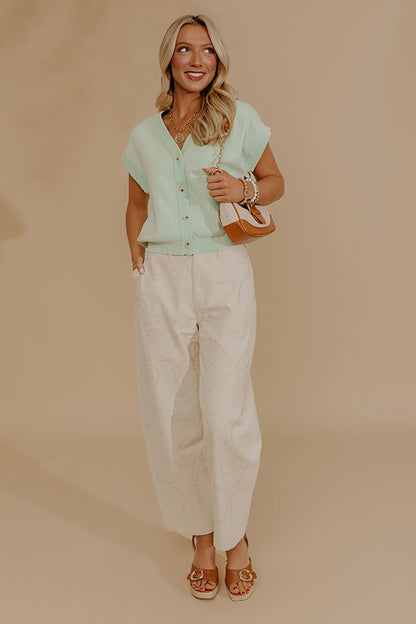 Spring Whisper Knit Top in Mint