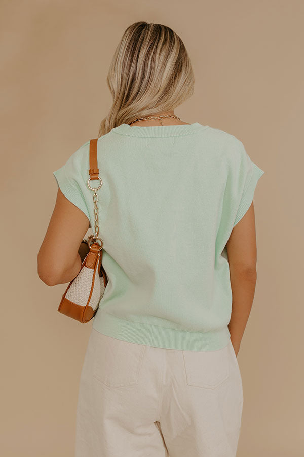 Spring Whisper Knit Top in Mint