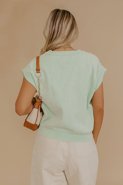 Spring Whisper Knit Top in Mint