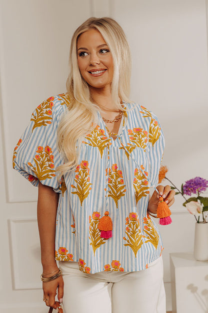 Coastal Blossom Stripe Top