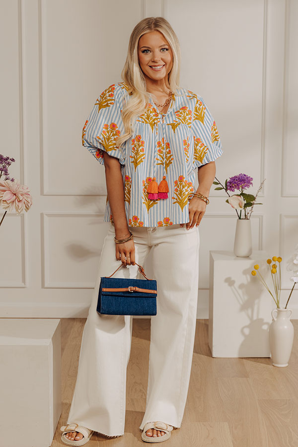 Coastal Blossom Stripe Top