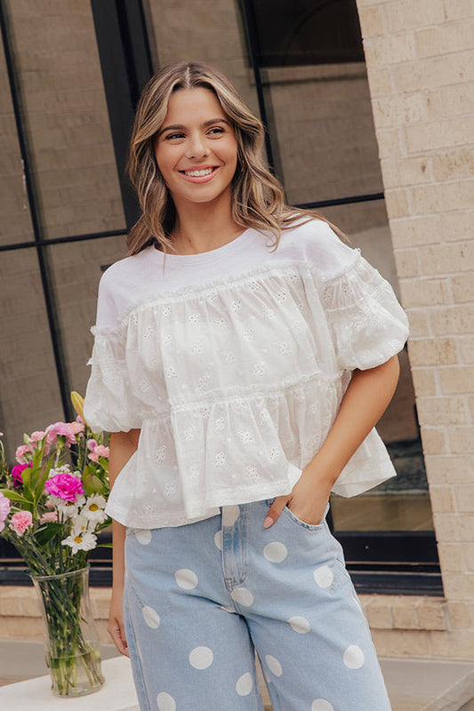 Sweet Simplicity Eyelet Top