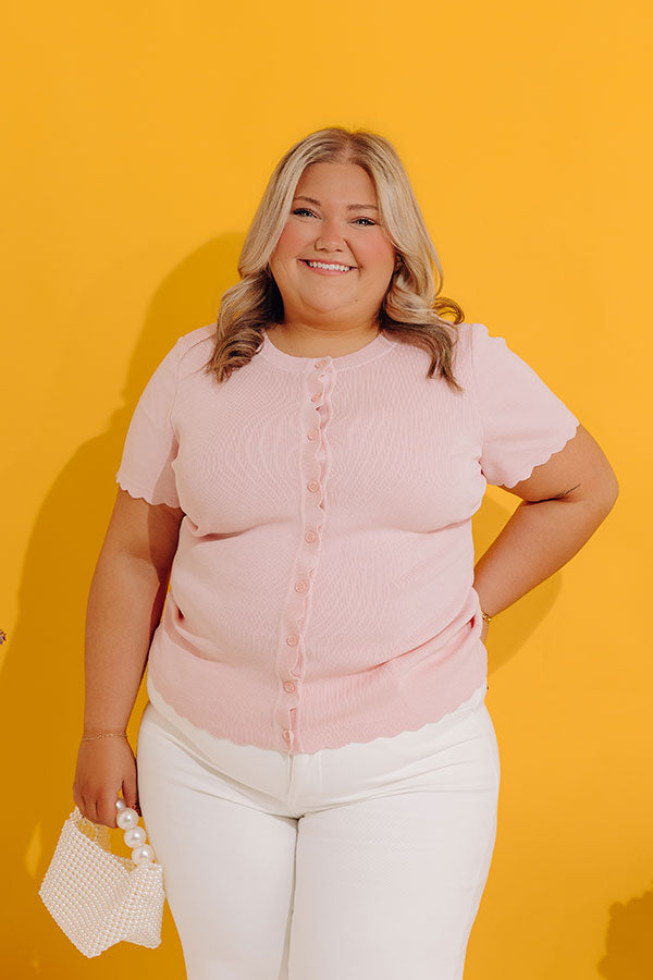 Simple Joy Knit Button Up Top Curves
