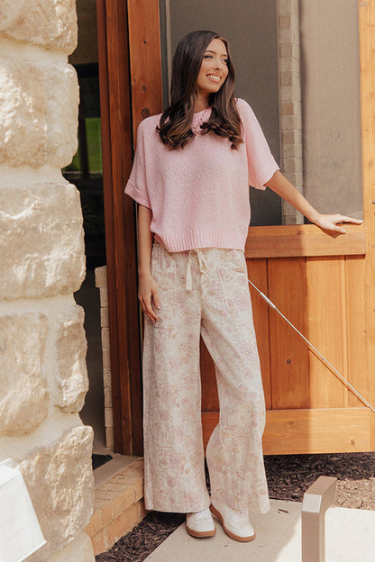 Easygoing Charm Knit Top in Pink