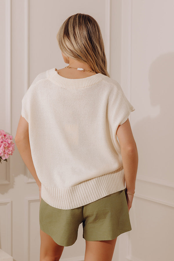 Light And Airy Knit Top in Cream