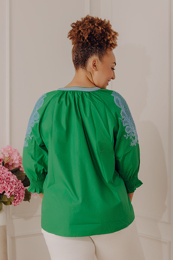 Effortless Riviera Floral Embroidered Top