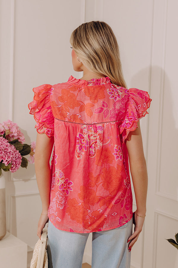 Darling in Florals Button Up Top