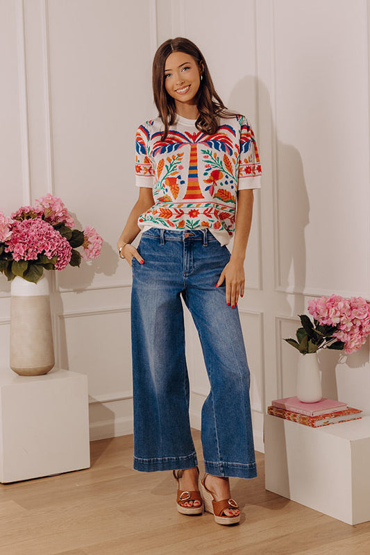Sweet Statement Floral Knit Sweater Top