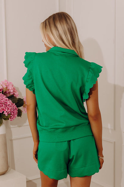 Favorite Fit Quarter Zip Scuba Top in Green