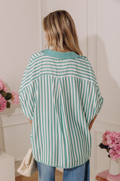 Dockside Chic Stripe Top in Teal